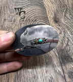 “Spade and Stones” Headstall Buckle (or small belt buckle)